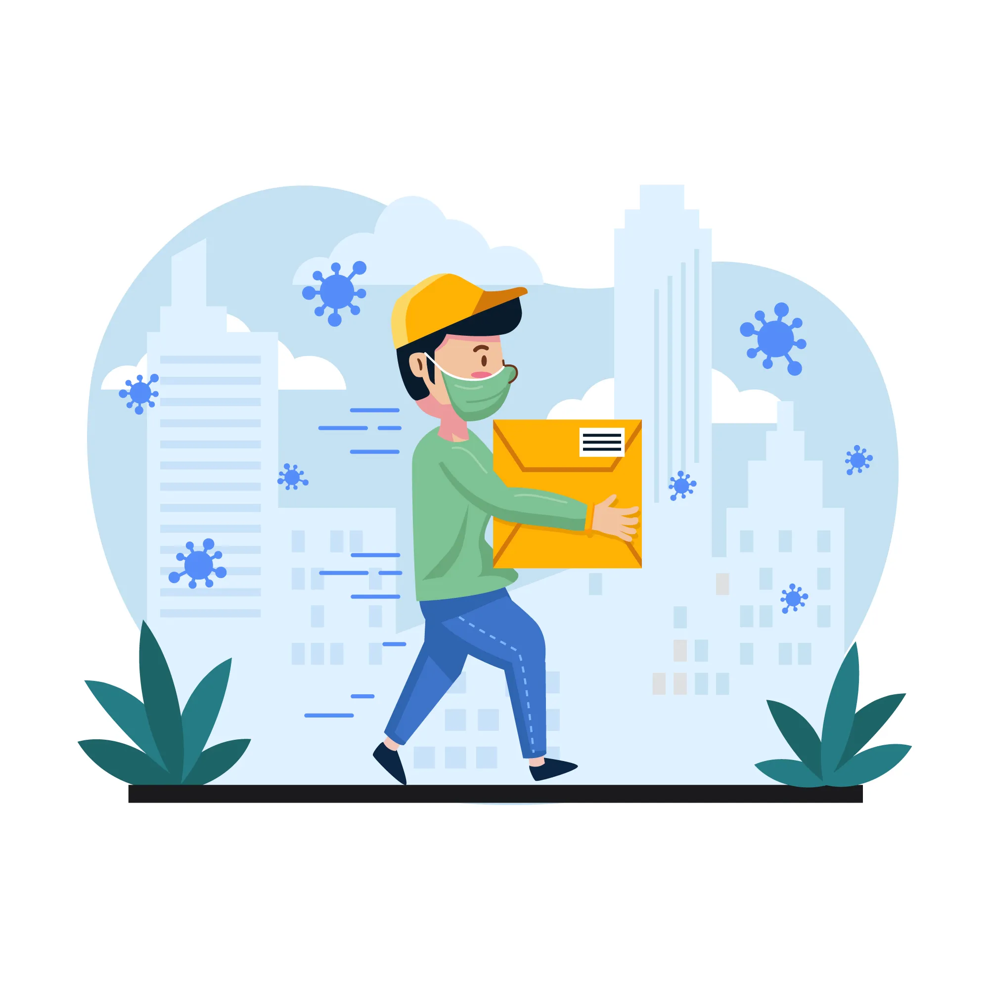Courier and logistics illustration